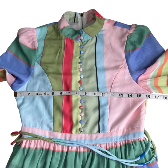 Mulla  Multicolor Striped Maxi Dress. Size Small - Picture 4 of 5